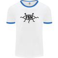 FSM Church Flying Spagetti Monster Atheist Mens White Ringer T-Shirt White/Royal Blue