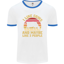 I Like Cows & 3 People Funny Sarcastic Slogan Mens White Ringer T-Shirt White/Royal Blue