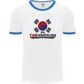 "Taekwondo Fighter Mixed Martial Arts MMA " Mens White Ringer T-Shirt White/Royal Blue