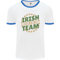 Irish Drinking Team Funny St. Patricks Day Mens White Ringer T-Shirt White/Royal Blue