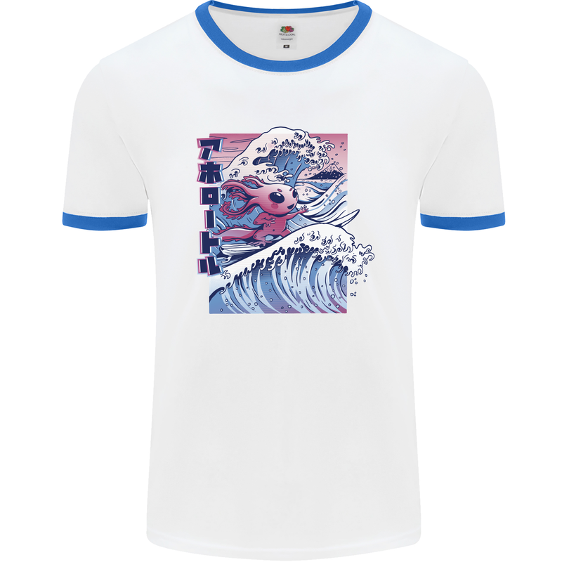 Surfing Axoloti Surfer Mens Ringer T-Shirt White/Royal Blue