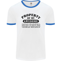 Property of My Awesome Girlfriend Funny Mens White Ringer T-Shirt White/Royal Blue