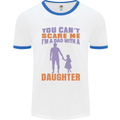 Dad With a Daughter Funny Fathers Day Mens Ringer T-Shirt White/Royal Blue