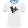 A Vulture Illustration Birds of Prey Mens Ringer T-Shirt White/Royal Blue