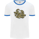 Valknut Symbol With Ravens Vikings Mens White Ringer T-Shirt White/Royal Blue
