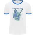 My World Is Six Strings Guitar Rock Music Mens Ringer T-Shirt White/Royal Blue