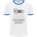 Christian Pioneer Mode Funny Christianity Mens White Ringer T-Shirt White/Royal Blue