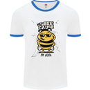 Why? Bee-Cause I'm Cool Funny Bee Mens White Ringer T-Shirt White/Royal Blue