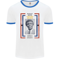 Re-Elect Mayor Goldie Wilson 80's Movie Mens White Ringer T-Shirt White/Royal Blue