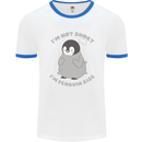 Im Not Short Im Penguine Size Funny Mens Ringer T-Shirt White/Royal Blue