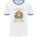 Funny Lazy Couch Potato Watchng TV & Movies Mens White Ringer T-Shirt White/Royal Blue