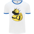 BDSM Rubber Duck Funny Bondage Mens Ringer T-Shirt White/Royal Blue
