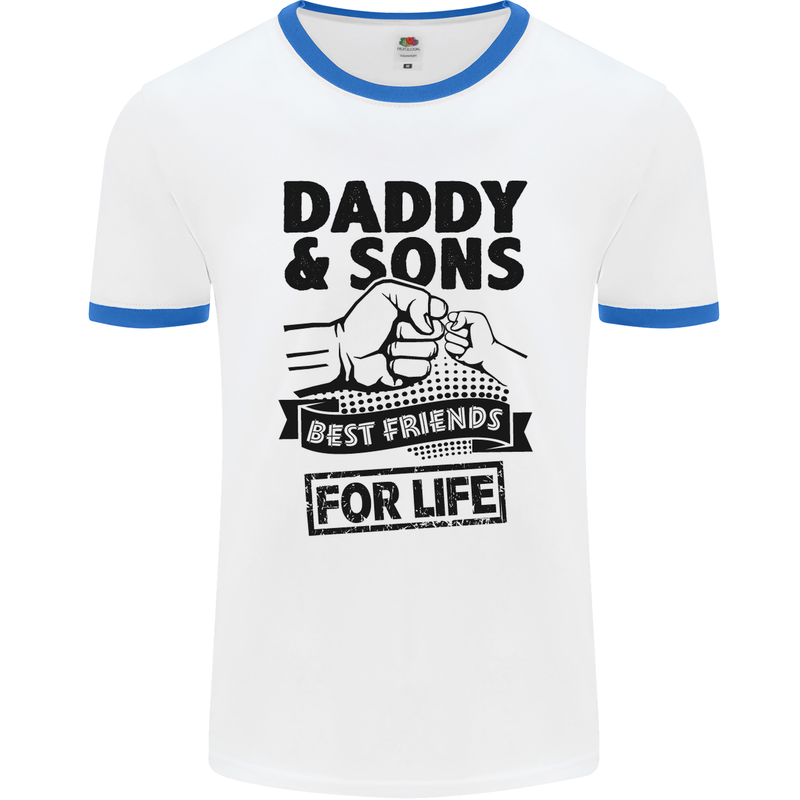 Daddy & Sons Best Friends Father's Day Mens White Ringer T-Shirt White/Royal Blue