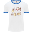 Funny, Hedgehog Eat Sleep Repeat Lover Mens White Ringer T-Shirt White/Royal Blue