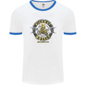 Highway Wheels Motocross Motorcycle Mens White Ringer T-Shirt White/Royal Blue