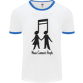 Music Connects Funny Valentines Day Mens Ringer T-Shirt White/Royal Blue