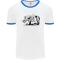 Rhino Ecology Rhinoceroses Mens White Ringer T-Shirt White/Royal Blue