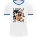 I Bring Crazy Stuff & Sh#t Funny Dog Mens Ringer T-Shirt White/Royal Blue