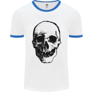 Human Skull Mens White Ringer T-Shirt White/Royal Blue
