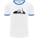Noahs Ark Dinosaurs T-Rex Atheist Atheism Mens White Ringer T-Shirt White/Royal Blue
