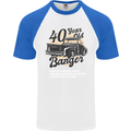 40 Year Old Banger Birthday 40th Year Old Mens S/S Baseball T-Shirt White/Royal Blue