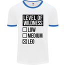 Levels of Wildness Leo Mens White Ringer T-Shirt White/Royal Blue