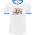 Bicycle Anatomy Funny Cycling Cyclist Funny Mens White Ringer T-Shirt White/Royal Blue