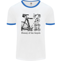 History of the Bicycle Cyclist Cycling Bike Mens White Ringer T-Shirt White/Royal Blue