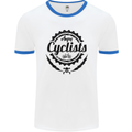 Angry Cyclist Cyclist Funny Bicycle Bike Mens White Ringer T-Shirt White/Royal Blue