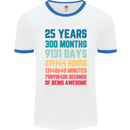 25th Birthday 25 Year Old Mens Ringer T-Shirt White/Royal Blue