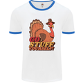 Stuff Yourself Funny Vegetarian Vegan Turkey Mens White Ringer T-Shirt White/Royal Blue