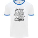 Always Tired Fatigued Exhausted Pigeon Funny Mens White Ringer T-Shirt White/Royal Blue