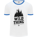 Hiking Wild Thing Camping Rambling Outdoors Mens White Ringer T-Shirt White/Royal Blue