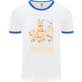 Happy Lamaween Funny Lama Halloween Mens White Ringer T-Shirt White/Royal Blue