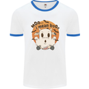 Moo I Mean Boo Funny Cow Halloween Mens White Ringer T-Shirt White/Royal Blue