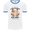 Do I Look Like a People Person Funny Cat Mens White Ringer T-Shirt White/Royal Blue