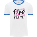 Breast Cancer Awareness Fake Boobs Mens Ringer T-Shirt White/Royal Blue