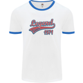 Legend Since 52nd Birthday 1971 Mens Ringer T-Shirt White/Royal Blue