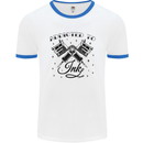 Addicted to Ink Tattoo Artist Mens Ringer T-Shirt White/Royal Blue
