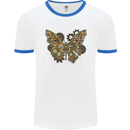 Steampunk Butterfly Butterflies Mens Ringer T-Shirt White/Royal Blue