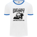 I'm Not Always Grumpy Motorbike Biker Funny Mens White Ringer T-Shirt White/Royal Blue