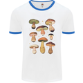 Mushroom Faces Foraging Mycology Mens Ringer T-Shirt White/Royal Blue