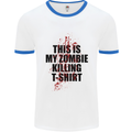 This Is My Zombie Killing Halloween Horror Mens White Ringer T-Shirt White/Royal Blue