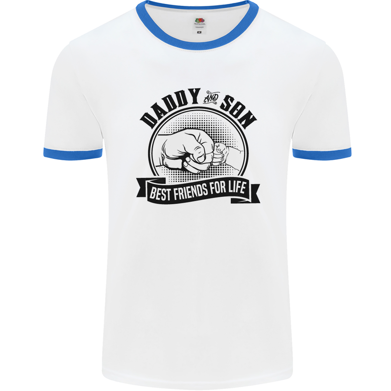 Daddy & Son Best FriendsFather's Day Mens White Ringer T-Shirt White/Royal Blue