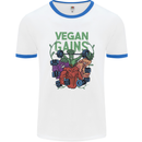 Vegan Gym Bodybuilding Vegetarian Mens Ringer T-Shirt White/Royal Blue