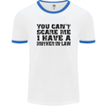 You Can't Scare Me Mother in Law Mens White Ringer T-Shirt White/Royal Blue