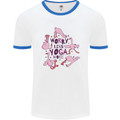 Worry Less Yoga More Mens Ringer T-Shirt White/Royal Blue