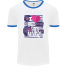 I Love 80s 90s Music Pop Rock Acid House Mens Ringer T-Shirt White/Royal Blue