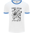 Serial Killer Starter Kit Halloween Mens White Ringer T-Shirt White/Royal Blue