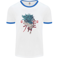 Chinese Zodiac Year of the Rooster Mens White Ringer T-Shirt White/Royal Blue